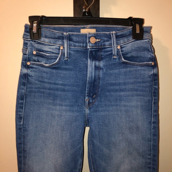 MOTHER ”The Mid Rise Dazzler Ankle Fray”Cropped Straight Jeans,Size-26 - Picture 7 of 16
